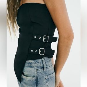 Zara - strapless buckle top